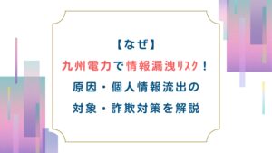 【なぜ】九州電力で情報漏洩ﾘｽｸ！原因・個人情報流出の対象・詐欺対策を解説